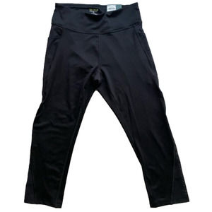 Nwt Tek Gear Workout Crop Pants/Leggings Black w Mesh Leg Sz M